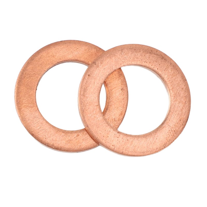 10Pcs M12 Copper Oil Drain Plug Washer Flat Sealing Gasket