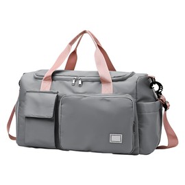 Travel Duffel Bag Waterproof Gym Fitness Bag with Wet and Dry Separation Bag Foldable Weekend Overnight Bag Lightweight Hospital Bag Large Holdall Tote Bag for Women Men Swimming Yoga Camping