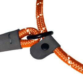 HugglePets Reflective Rope Slip Lead for Dogs - Orange (113cm) High Visibility Weather Resistant Training Lead for Dogs with Strong Inner Core and Welded Ring.