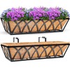 24-Inch Rust-Resistant Planter Box Set with Coco Liner for Indoor/Outdoor