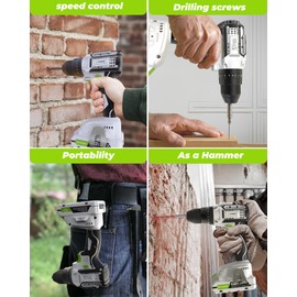 Cordless Drill, ETOOLAB Power Brushless Drill Set 45 Pieces, 531lbf.in Professional 3-in-1 20V Impact Drill Driver with 2.0Ah Battery Compatible with Makita