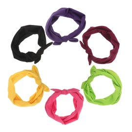 FRCOLOR 6pcs Wide Hair Band: Bow Headbands for Women Elastic Headwraps Knotted Hairband Rabbit Ears Turban Headband Non Slip Bandana Cute Head Wraps Workout Yoga
