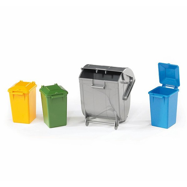 Bruder 02607 Accessories Garbage Can Set 3 Small/1 Large
