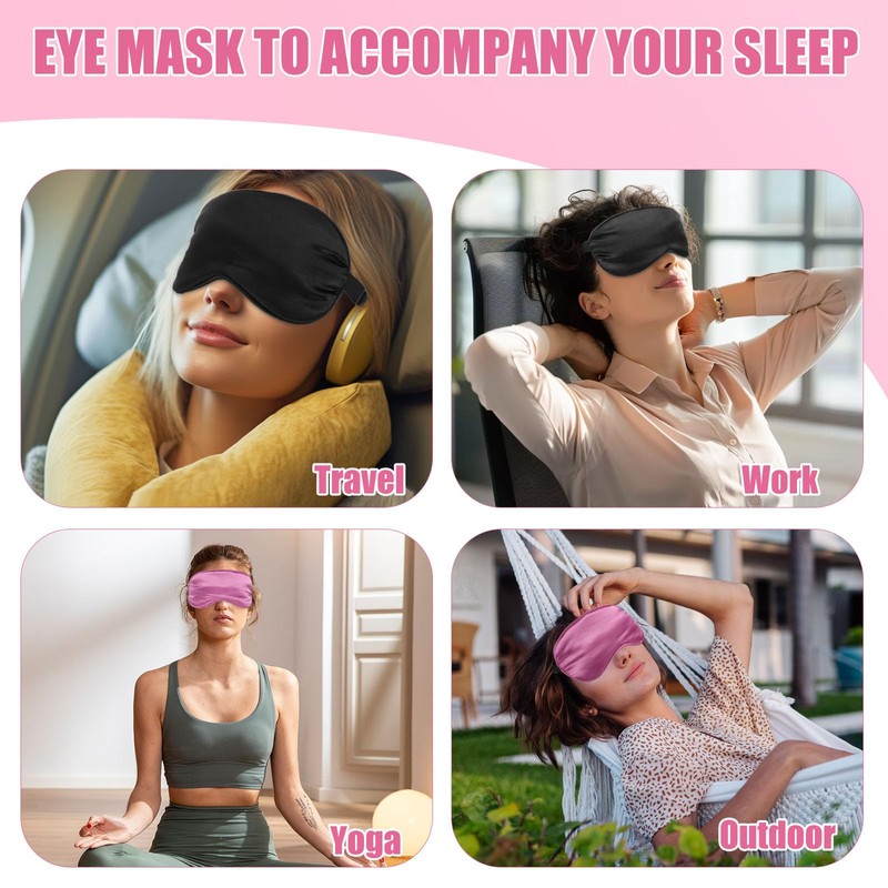 Pack of 2 Sleep Mask, Silk Eye Mask, Side Sleeper,