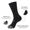Mens 100% Cotton Moisture Wicking Cushioned Crew Socks, Athletic Performance
