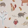 Prestigious Textiles Decorative Fabric Cotton Herbie Butterscotch Forest Animals Beige