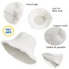KorhLeoh Distressed-Sun-Bucket-Hat Sun-Protection Washed-Cotton Wide-Brim Beach-Cap for Summer White