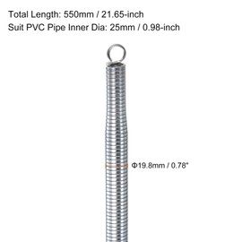 HARFINGTON 2pcs PVC Spring Bender 19.8mm OD 550mm Long Zinc Plated Bending Spring Conduit PVC Spring Bender Pipe Bending Spring for PVC Pipe Bending Devices in Home Hydropower, Silver Tone