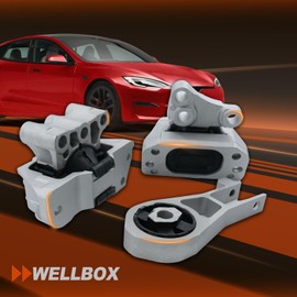 WELLBOX 3PCS Engine Motor Mount Set for Jeep Renegade 2015-2020, Compass 2017-2020, for Fiat 500X 2.4L L4 2016-2018, for Ram Promaster City 2015-2020 Replaces# 68363756AA, 68258599AA, 68363755AA