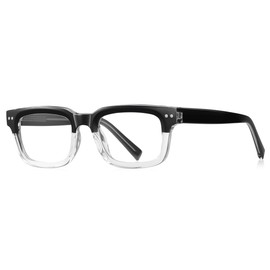 kachawoo Anti Blue Light Glasses for Men Women Thick Frame Glasses Square Glasses Frame TR90 Eyewear, Black Clear Frame, Large