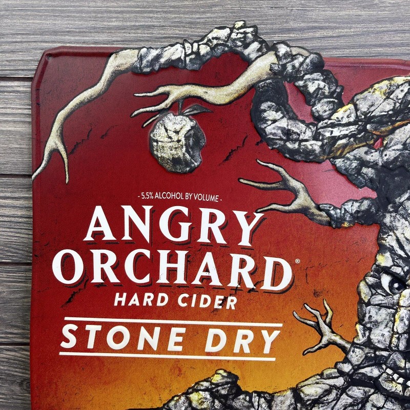 Angry Orchard Hard Cider Stone Dry Apple Tree Logo Metal