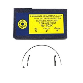 Super Sewing Supplies for C.S. Osborne 12/Pk Curved 3-Sq. Point Needles Extra Light #502X Size 4"