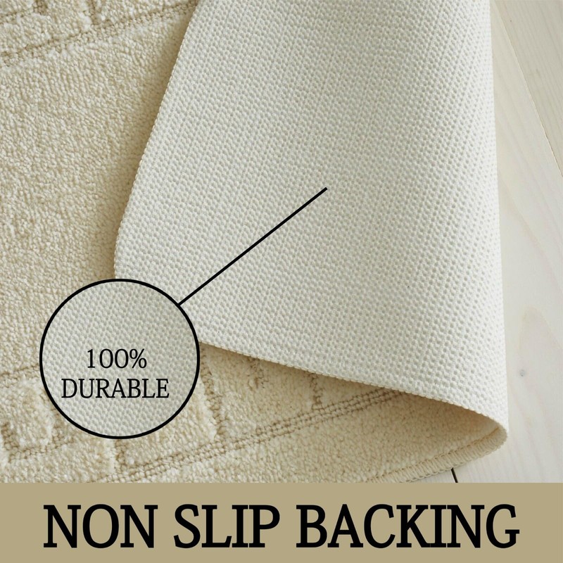 Lions 2 Piece Non Slip Striped Bath Mat & Pedestal