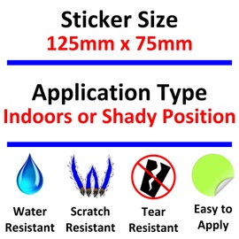1 x Sticker Please do not Distract the Driver Whilst this Vehicle is in Motion Warning Sign Car Taxi Cab Health and Safety Security Risk Notice Passenger Protection Landscape Label 125mm x 75mm FC