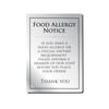 Food Allergy Sign Notice Allergen Intolerances A4 Silver 297 x