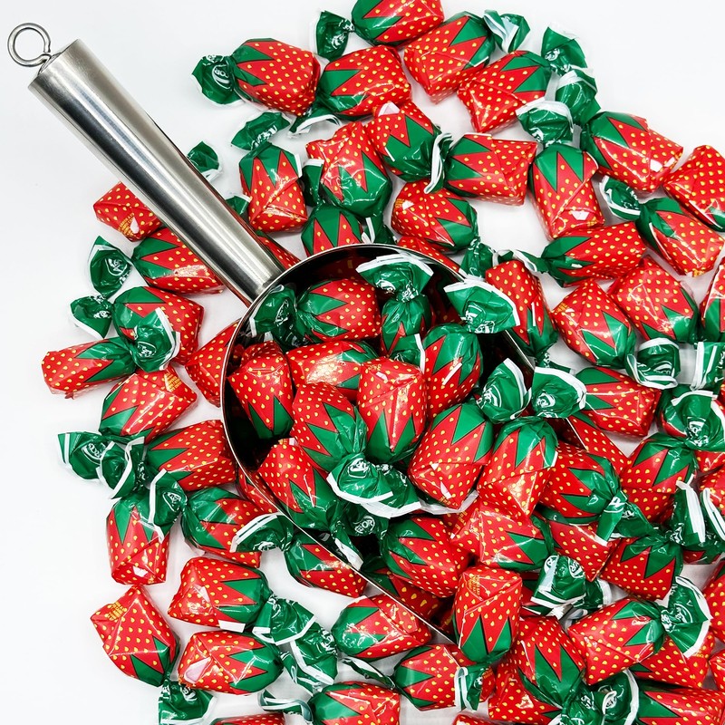 Strawberry Filled Hard Candy - Individually Wrapped Strawberry Bon Bons