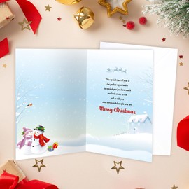 DPKOW Daughter and Son in Law Christmas Card Keyring Gifts, Daughter and Partner Christmas Card Xmas Keyring, Daughter and Son in Law Christmas Xmas Gifts, Christmas Greeting Card with Envelope