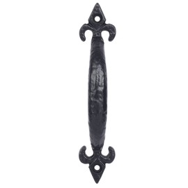 SKANDH 6" "Trishul Iron Pull Handles for Kitchen Cabinets, Drawers, Gates, Barn Doors (Pack of 2),Antique Black Powder Coated