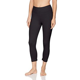 Danskin Women's Signature Yoga Capri Leggings, Rich Black, Small