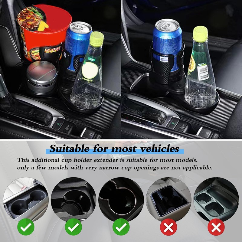 DECUIOCC Upgraded Car Cup Holder Expander, 2 in 1 Vehicle