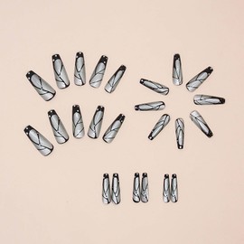 RUOKEXIN Coffin Press on Nails French Tip Long Fake Nails Green Cat Eye False Nails with Glitter Butterfly Wing Designs Glossy Artificial Nail Press ons Glue on Nails Natural Stick on Nails for Women
