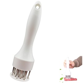 Meat Cutting Machine Stainless Steel Meat Loosening Needle Press Meat Tenderizer Meat Tenderizer Portable Cooking Meat Needle Tool Cooking Props Household Goods Kitchen Kitchen Utensils (White)
