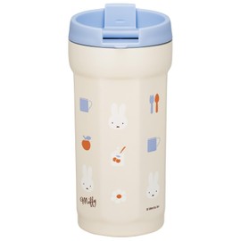 Skater SMVO4-A Octagonal Stainless Steel Tumbler with Lid, 11.8 fl oz (350 ml), Thermal, Cold Insulation, Vacuum Insulated, Flap Lock, Miffy