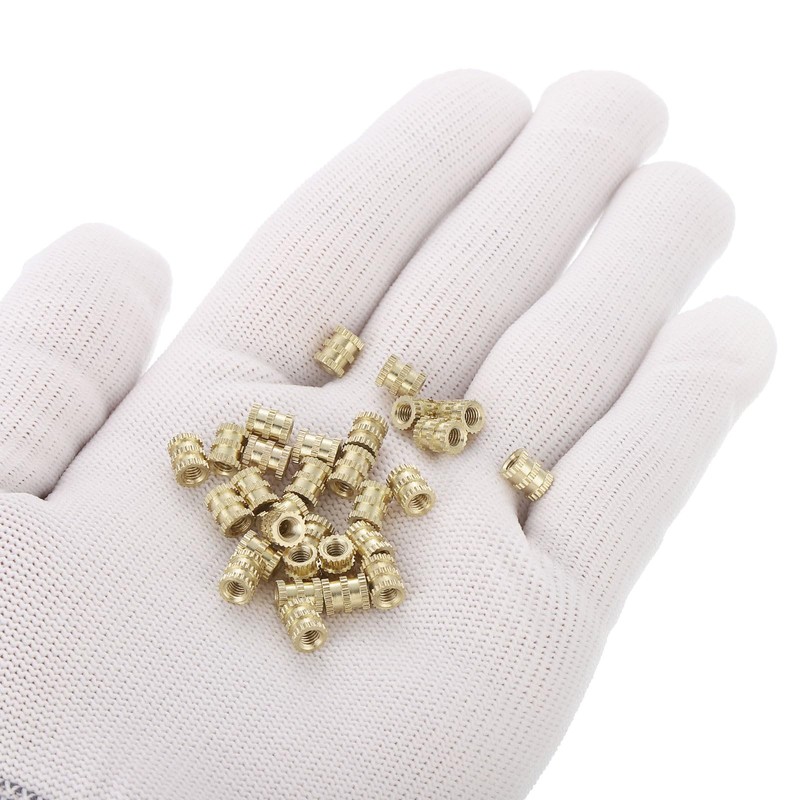 Sourcing Map 30Pcs Brass M3 x 6mm x 5mm Knurled