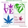 4 Weed Designs Stencils Bundle 420 Pot Leaf - Elevate