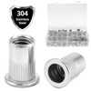 QWORK 250 Pieces 304 Stainless Steel Rivet Nuts Assortment Kit,