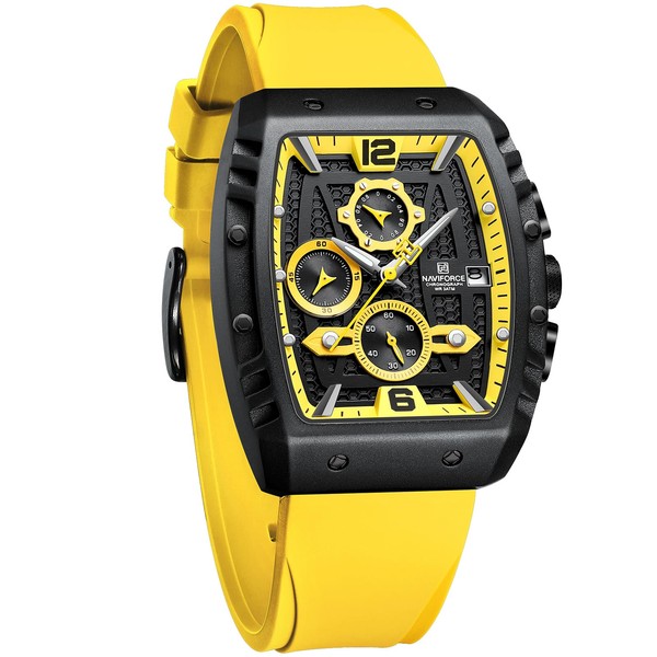 NAVIFORCE Men Quartz Watch Auto Date Week Business Dress Analog