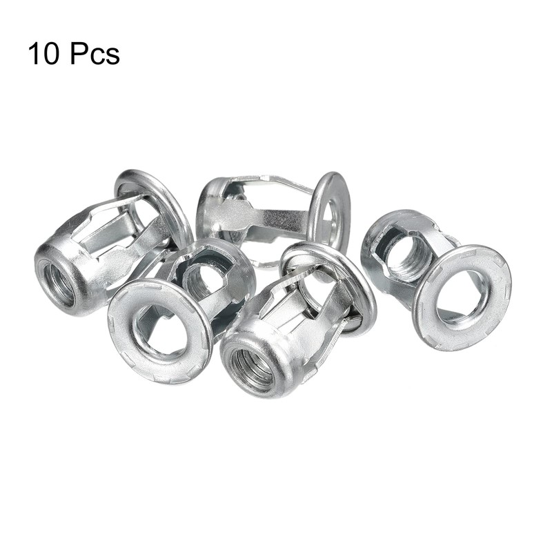 uxcell M8 Jack Nuts, 10pcs Threaded Insert Nut Carbon Steel
