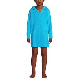 Lands' End G Terry Kangaroo Cover Up Turquoise Kids X-Large