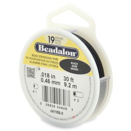 Beadalon Stainless Steel Bead Stringing Wire, Black, .18 in / 0.46 mm