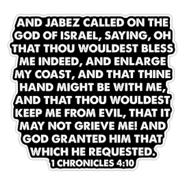 1 Chronicles 4 10 Sticker - Blessing and Growth Scripture Sticker Decal for Laptop, Notebook, Journal, Christian Gift, Inspirational Bible Verse Decal