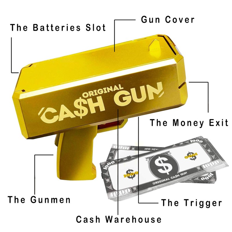 Original Cash Gun | Money Gun | Gold Super Gun