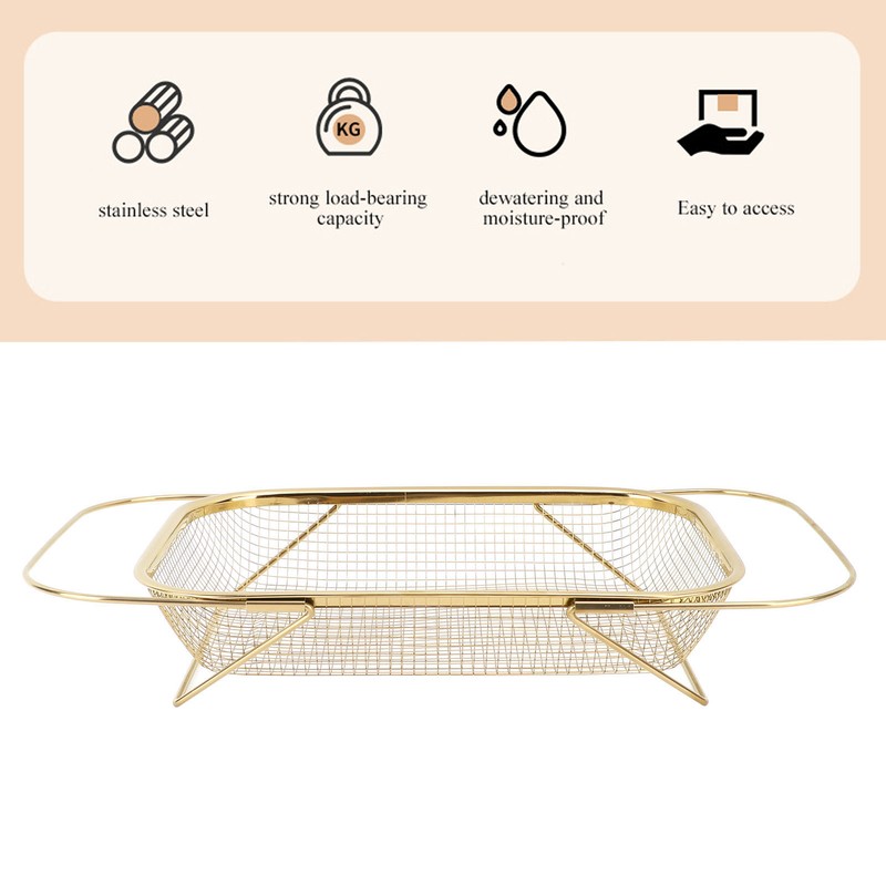 Over The Sink Colander Strainer Basket Stainless Steel For Kitchen