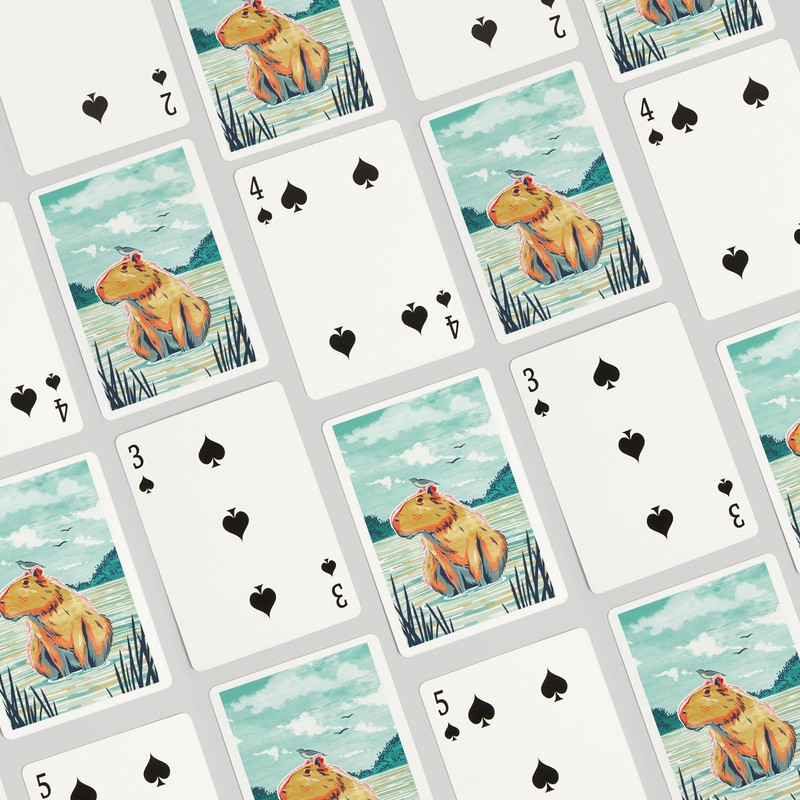 Lantern Press Graphic Pastel, Capybara (52 Playing Cards, Poker Size