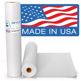 Bryco Goods White Kraft Butcher Paper Roll - 18" x 1200” (100 ft) - Uncoated, Unwaxed, Food-Grade Paper for Smoker, Grilling, BBQ, Wrapping & Smoking Meat, Packaging, and Sublimation