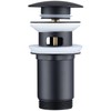 HOMELODY Drain Fitting Matte Black with Overflow, Universal Drain Valve