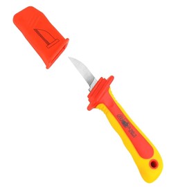 1000V Insulated Dismantling Knife with Guide Shoe, IEC 60900 Standard Wire Stripper Electrician Knife Fast Strip Cable Stripper Cutter Wire Stripping - Ideal for Electricians Use (B)
