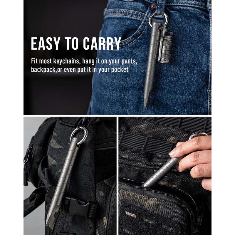 TIMULTI Titanium EDC Pry Bar with Bottle Opener, Measure Function
