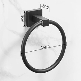 Stainless Steel Towel Ring Matte Black Wall Mounted Bathroom Towel Rack Towel Rack for Bathroom Organizer Kitchen (Black-Red)