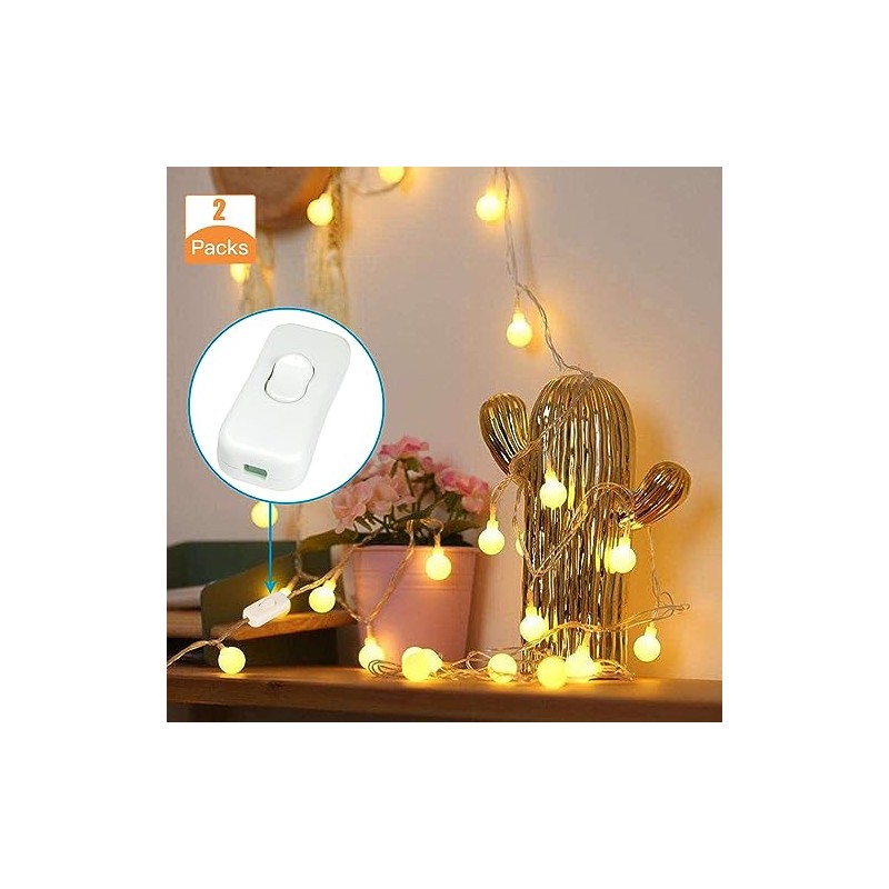 Inline Appliance Switch, On-Off DPST Control Rocker Lamp Switch for