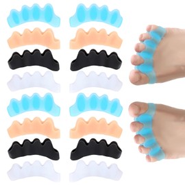 16 PCS Professional Toe Separators, Five - Ring Silicone Toe Spacers, Toe Stretcher Correctors, Ideal for Correct Bunions, Restore Toes Original Shape, Yoga, Pilates or Other Exercises
