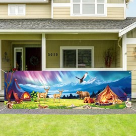 True North VBS 2025 Banner Decorations Vacation Bible School Christian Yard Banner Sunday School VBS Religious Backdrop Northern Polar Lights Decor for Camping Party Outdoor Indoor Photo Booth Props