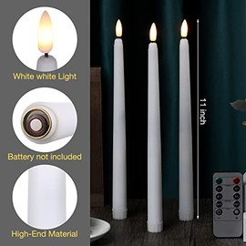 20 Paquetes de Velas Cónicas sin Llama con 2 Mandos a Distancia Velas LED Parpadeantes de Cera Sintética de Marfil Realista a Pilas para Bodas Acción de Gracias Navidad San Valentín
