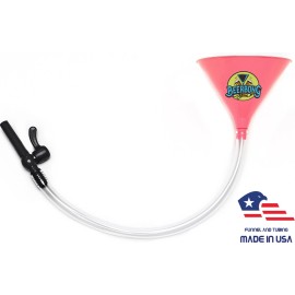 BeerBong.com Large Beer Bong Funnel | Black Valve (3’ Long) Fun for Tailgating | Pink Funnel