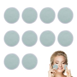 Liroyal Facial Cleaning Pads, Set of 10, Facial Cleansing Brush, Facial Cleansing Sponge, Makeup Removal, Facial Sponge, Facial Cotton, Cleaning Pad, Multi-functional, Ultra Fine Fiber, Bamboo, Soft, Wet & Dry Use, Environmentally Friendly, Reusable, Facial Cleansing, Makeup Remover