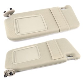 FEXON Pair Sun Visor Left Driver Right Passenger Side Compatible with 2007 2008 2009 2010 2011 Toyota Camry Hybrid Without Sunroof and Light (Beige)